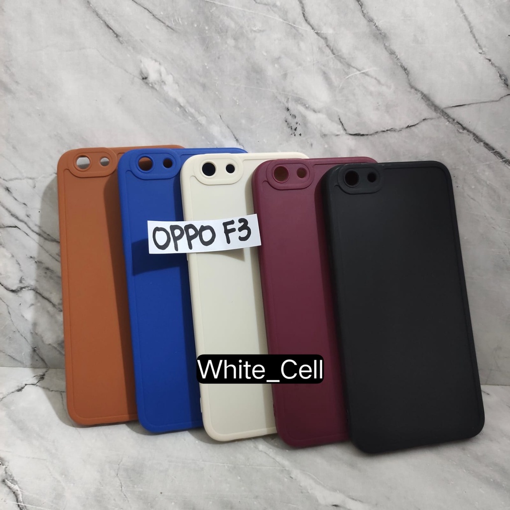 SoftCase ProCamera Silicon Matte Case Full Cover Oppo F1s  A59 F3  F7 Neo 9 A37 A59 A39 Realme C2 A1K White_Cell