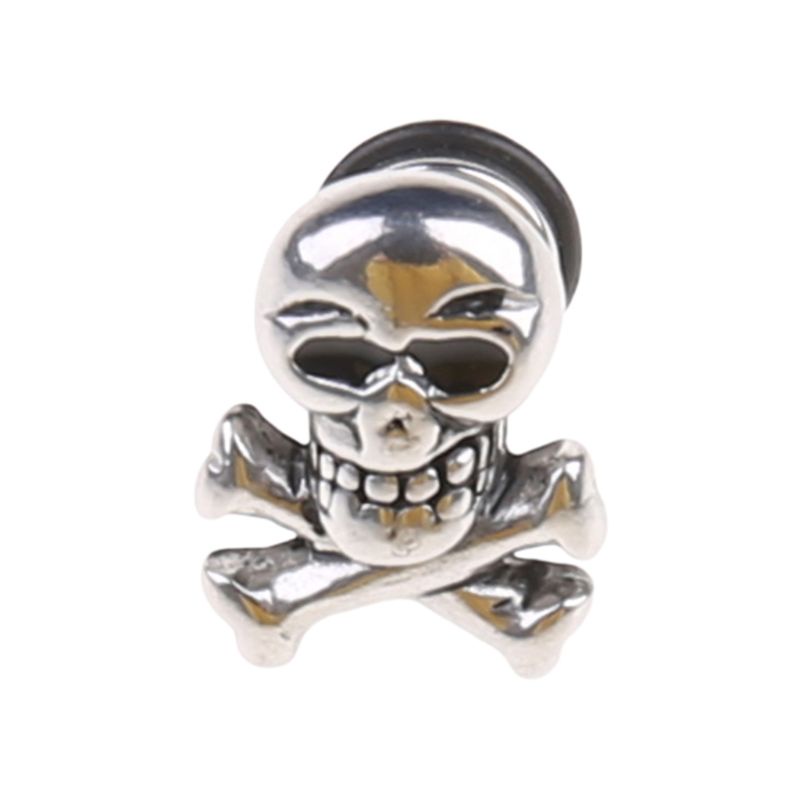 SIY  Retro Skull Head Ear Piercing Studs Earrings Titanium Steel Ear Ring Ghost Studs