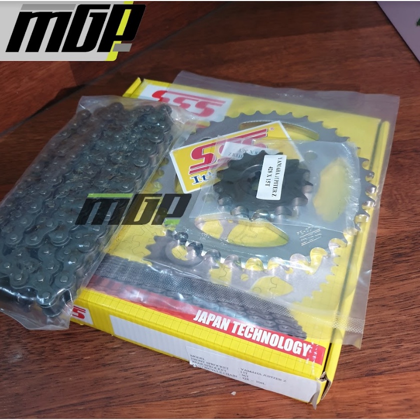 GEAR SET PAKET SSS RANTAI GIR 428X15T 104L YAMAHA JUPITER Z ORIGINAL SSS 428-104L