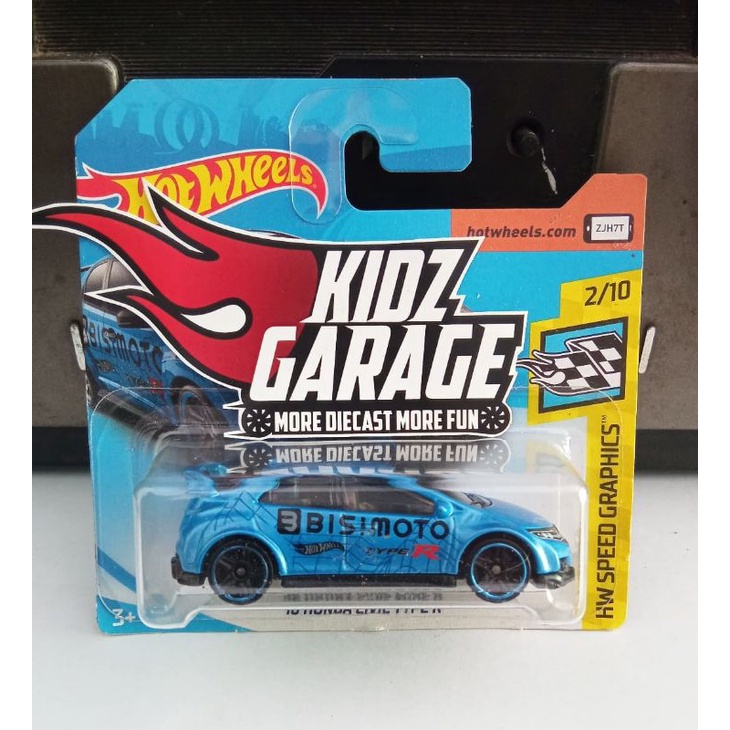Hot Wheels Short Card 16 Honda Civic Type R Blue
