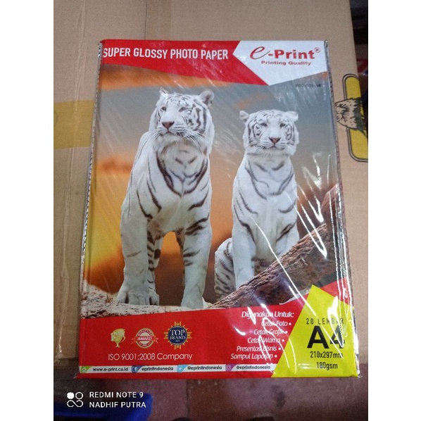 

Super Glossy Photo Paper/Kertas photo 180gsm EPRINT