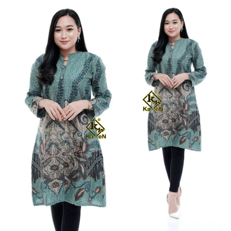 Batik Couple Modern Atasan Tunik Batik Kerja Wanita dan Pria Batik Kantor Wanita Seragam M L XL XXL