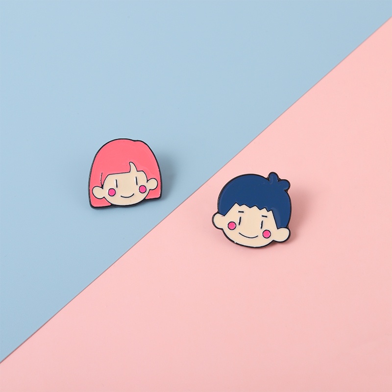 Bros Pin Enamel Bentuk Kartun Anak Laki-Laki / Perempuan Untuk Aksesoris Tas Ransel / Hadiah