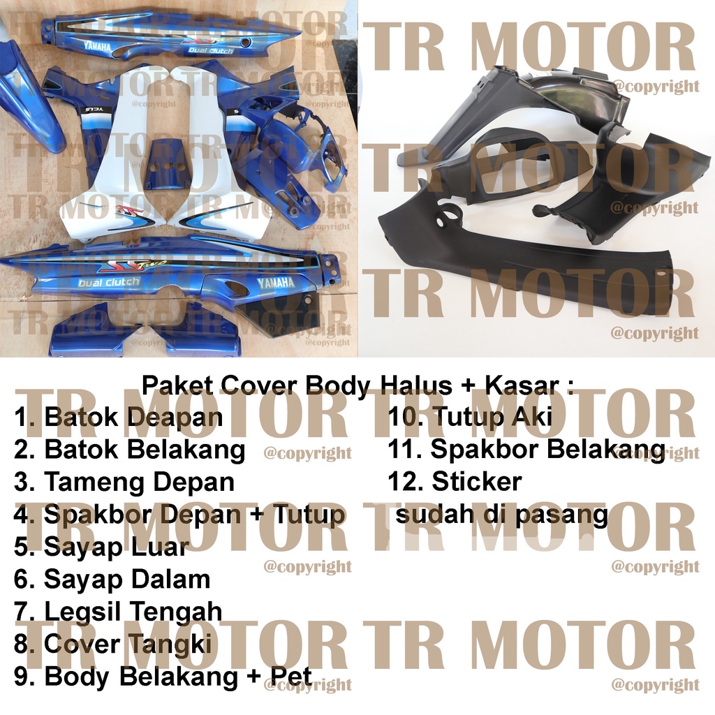 Cover Body Fizr F1zr SS Two Biru Full Set Halus Cover Bodi Yamaha Fiz r