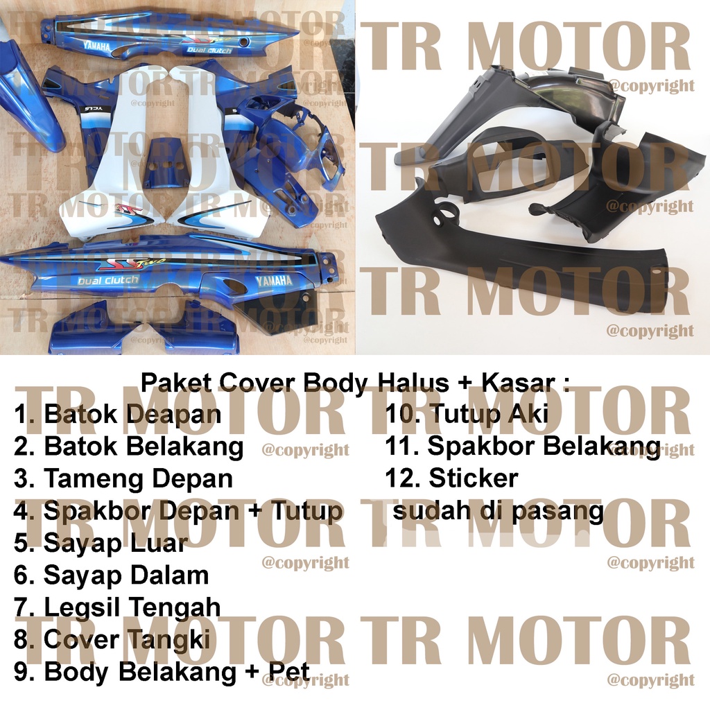 Cover Body Fizr F1zr SS Two Biru Full Set Halus Cover Bodi Yamaha Fiz r