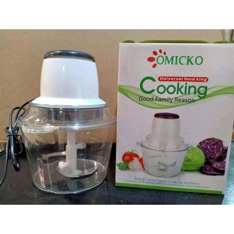 chopper OMICKO 2L / meat grinder chopper omicko / penggiling daging omicko / chopper serbaguna / chopper multifungsi / penghalus daging/ penghalus makanan/ food processor / sambal maker