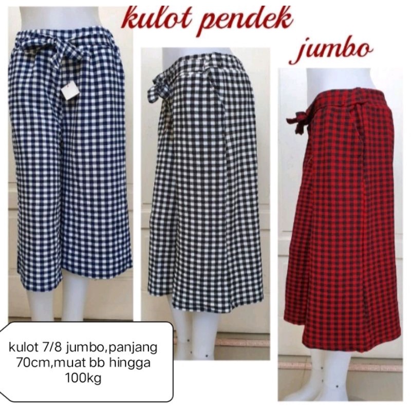 CELANA WANITA KULOT 7/8 JUMBO MOTIF KOTAK