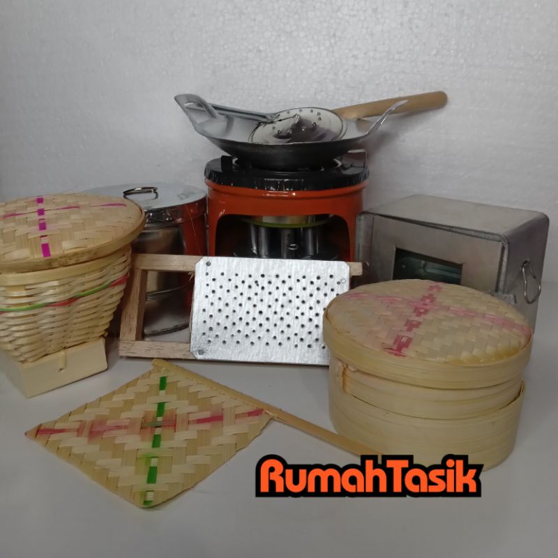 Rumah Tasik Set Alat Masak Masakan Anak Tradisional Kompor Mini Mainan Masak Masakan Anak