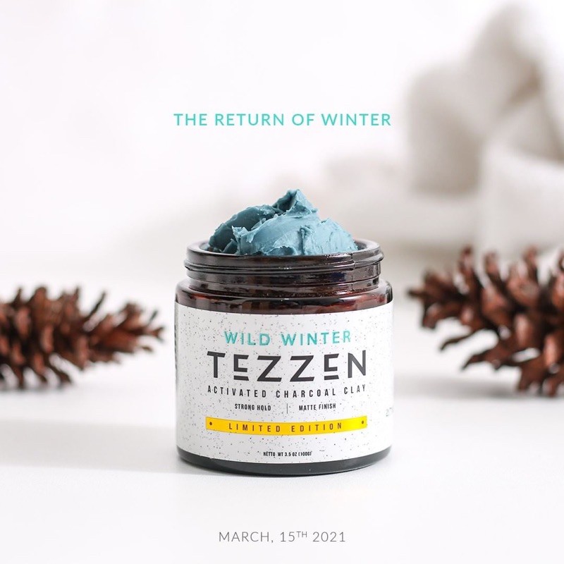 TEZZEN POMADE WILD WINTER CLAY LIMITED EDITION ACTIVATED CHARCOAL FREE SISIR POUCH DLL