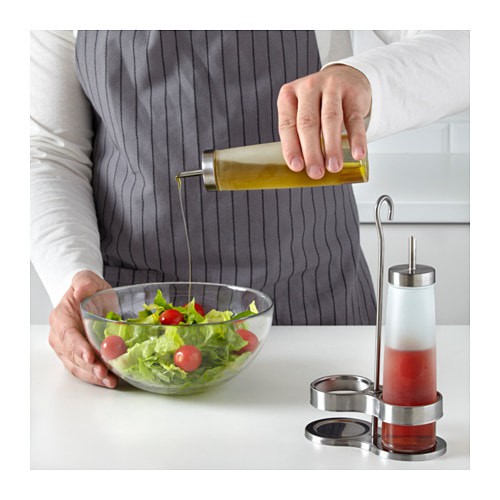 CUCI GUDANG  1.IKEA BOTOL KECAP ASIN,MINYAK,CUKA KACA FROSTED,BAJA TAHAN KARAT,2PCS