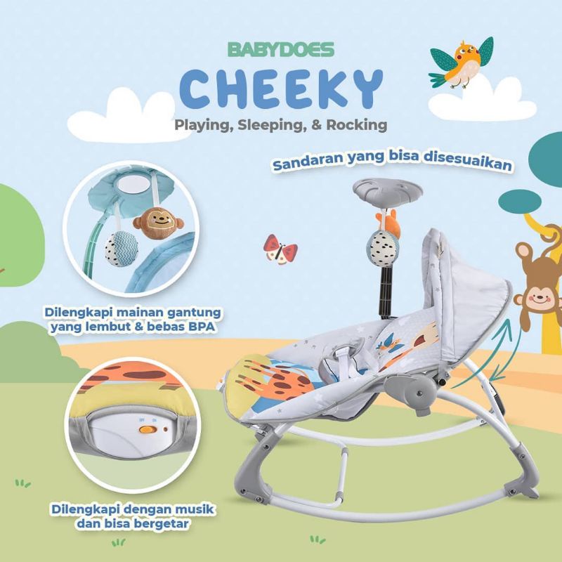 Babydoes Cheeky Swing Rocker Bouncer Ayunan Bayi