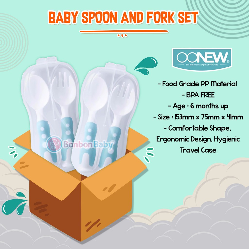 Oonew Baby Spoon and Fork Set with Case TB-1693