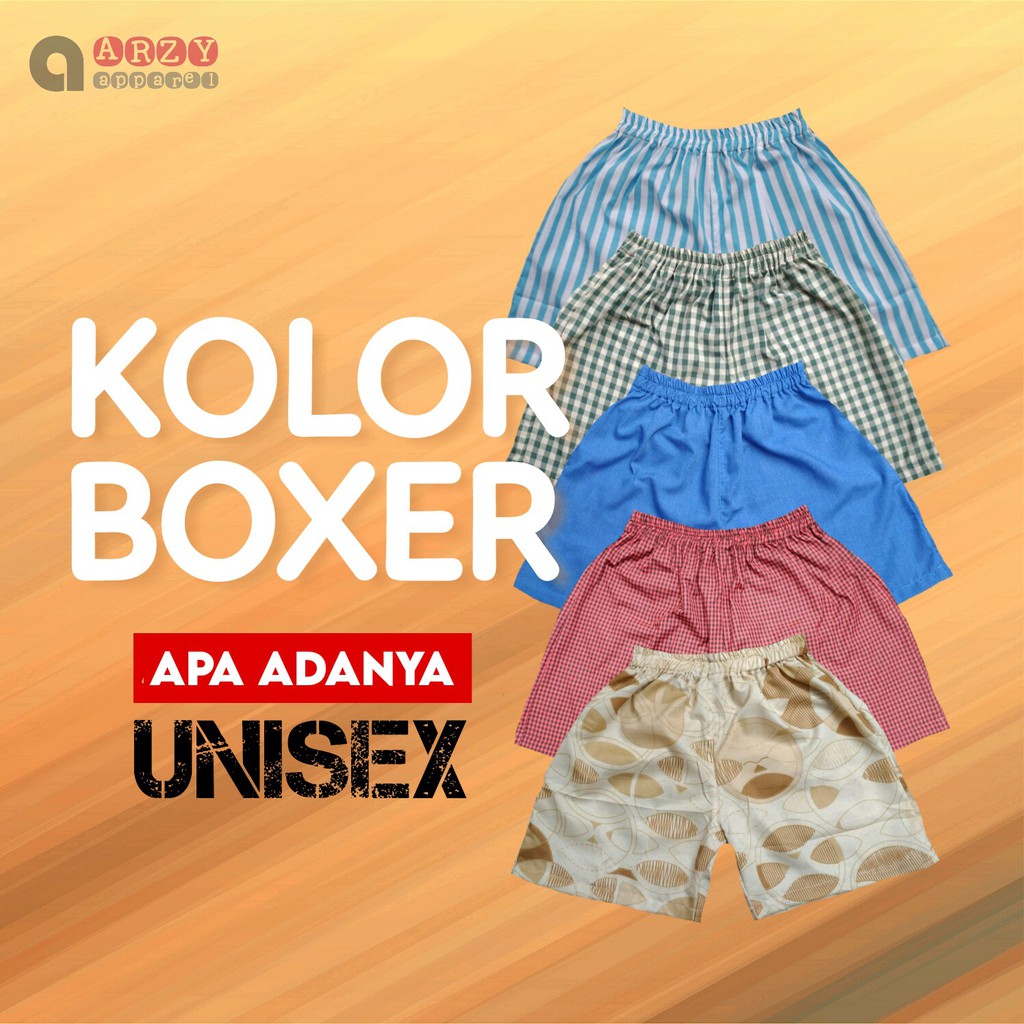 Celana Pendek Kolor Boxer Pria Wanita Ada Minus Nya (Cacat) Bebas Pilih Motif