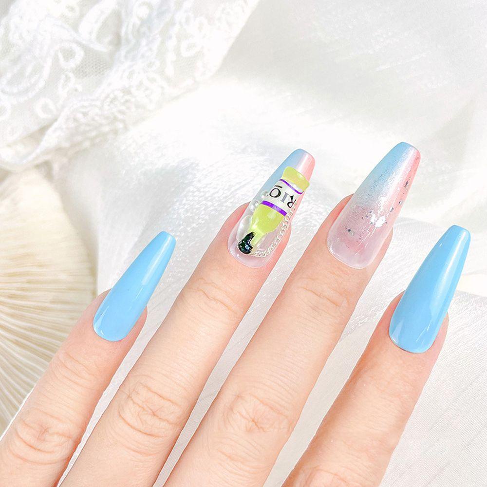 AUGUSTINA Dekorasi Botol Wine Agustina Nail Art Lucu Rio Botol Bir Perhiasan Alat Manicure Acrylic 3D Nail Art Decoration