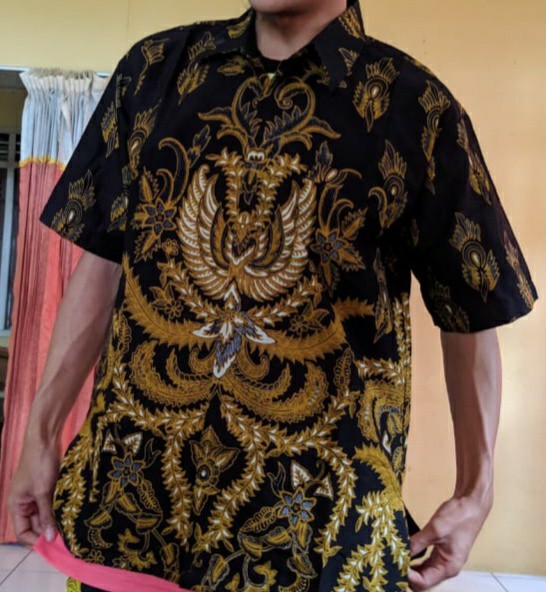 Atasan Kemeja Batik Pria Lengan Pendek Premium Mandala Pen Full Furing Rajasakti Solo Ori