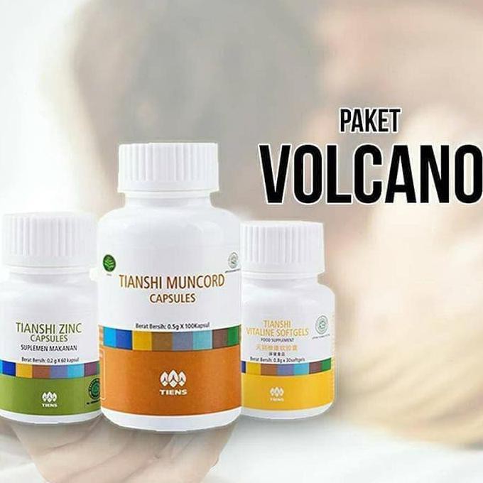 Jamu VOLCANO Obat Herbal Pria Dewasa Tiens Stamina KUAT Tahan Lama ORI