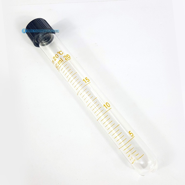 Glass Test Tubes Borosilikat With Black Screw Tabung Reaksi Kaca skala ukuran