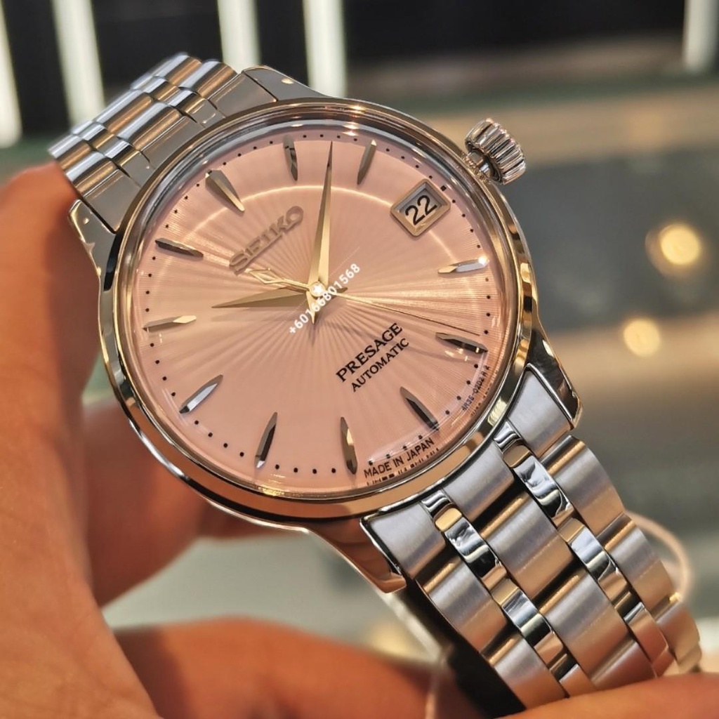 JAM TANGAN WANITA SEIKO PRESAGE SRP839J1 SRP839 AUTOMATIC SILVER PINK ORIGINAL