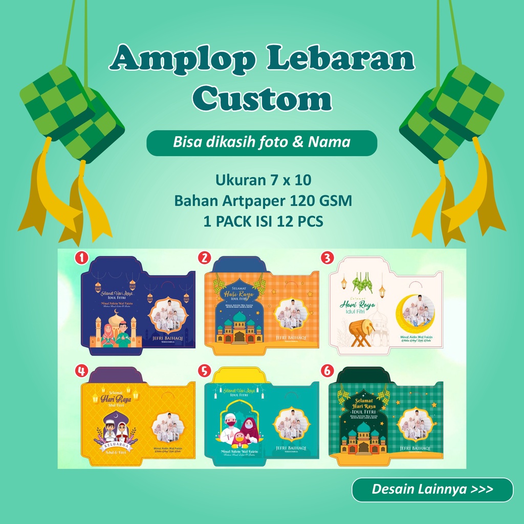 

Amplop Lebaran Custom / Bisa di kasih foto dan nama / Angpau Lebaran