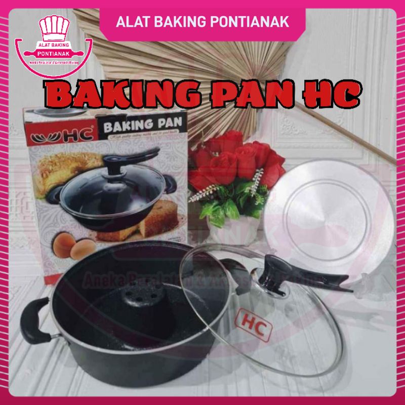 Baking Pan HC 28 cm Cetakan Kue Loyang Teflon Anti Lengket Tutup Kaca Happy Call