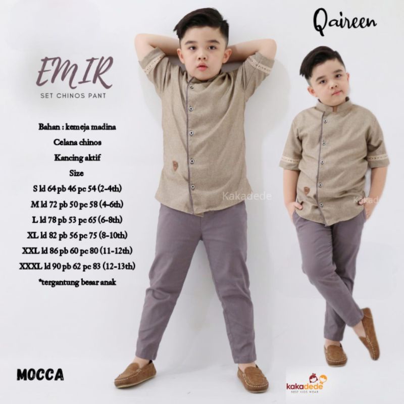 Emir Set Chinos Pants/Mufhlikun set koko kids by Qaireen
