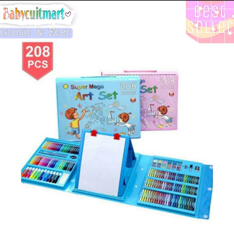 

Crayon Art Set 208 pcs Koper Jumbo Set Drawing Peralatan Sekolah
