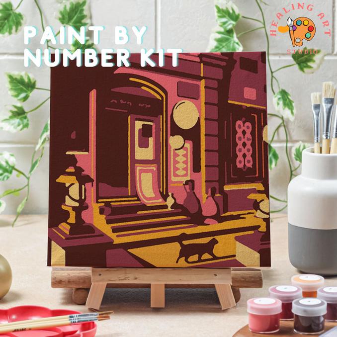 

Paint by number lukisan bangunan city versi 1 canvas 20x20 cm