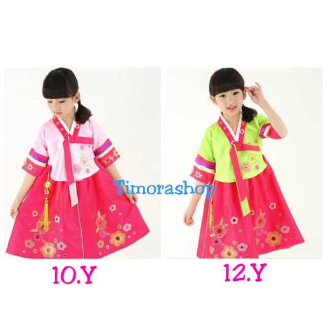 Dress cheongsam anak perempuan adat korea
