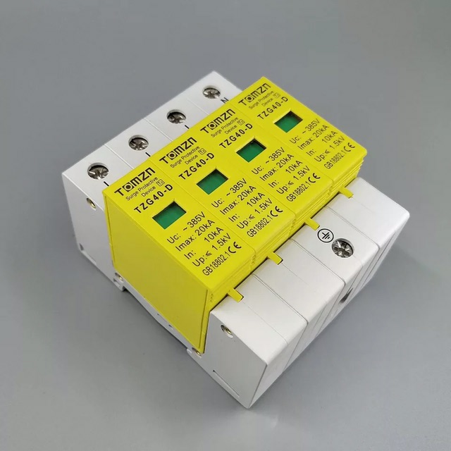 SPD AC 3P + N 10KA ~ 20KA D ~ 385V Surge Protector Perlindungan arester Tegangan