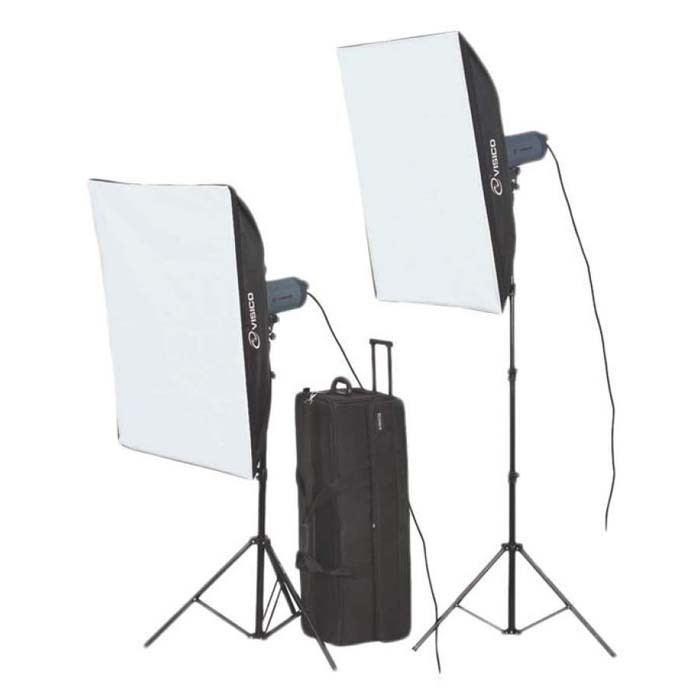 Paket Studio Visico Vc-300 Hh Soft Box Kit 2 Flash Head