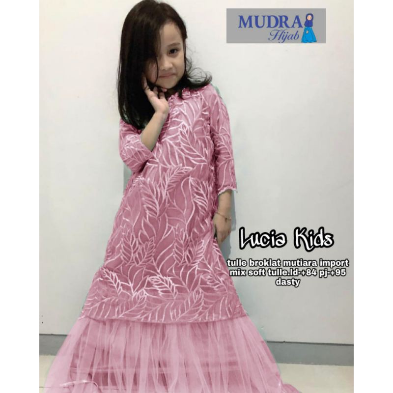 Gamis Lucia Kids Mudra Hijab Gamis Brokat Anak Gamis Tile Anak