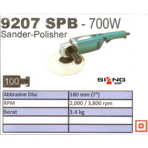 Makita 9207 SPB / 9207SPB Mesin Poles 7&quot;