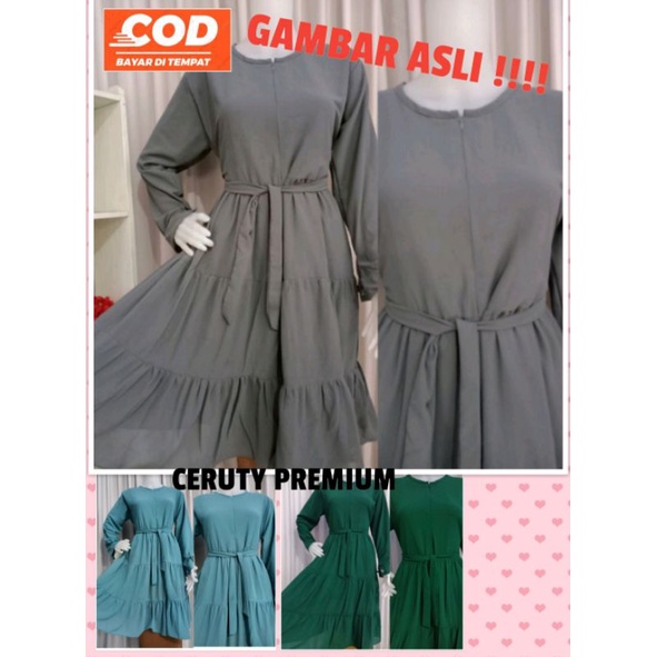 COD (import) LONG TUNIK CERUTY CERUTI BABYDOLL MODEL TUMPUK  PREMIUM hamil bumil