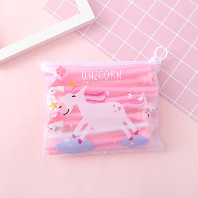 OVERFLOWS.ID ZIPPER POUCH CACTUS UNICORN TEMPAT PENSIL TRANSPARANT FLAT POUCH IMPORT KAKTUS-Unicorn - A