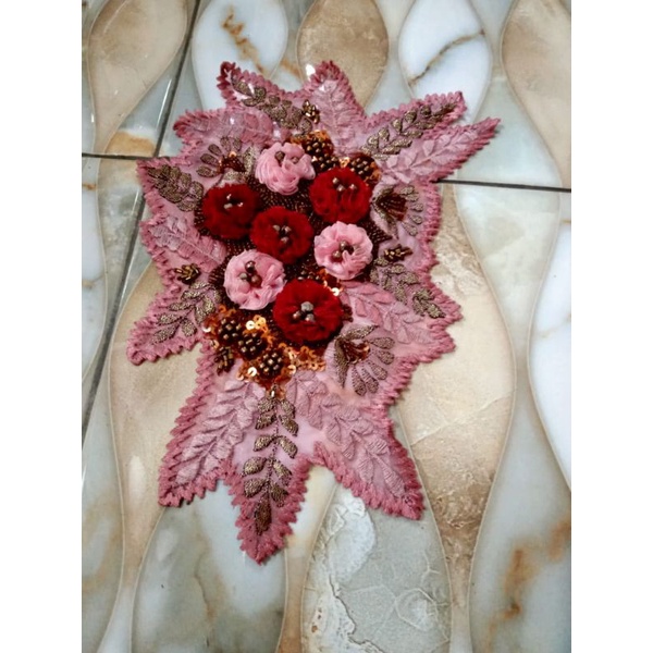 renda bordir tempel plus Payet bunga.