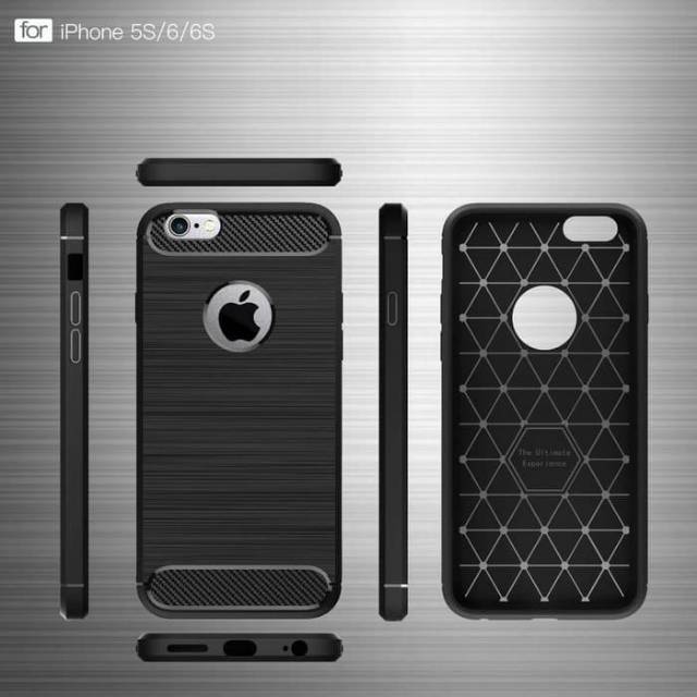CASE SILICON CARBON IPHONE 5/5S/6/6S/7/7S/8/6PLUS/7PLUS/8PLUS