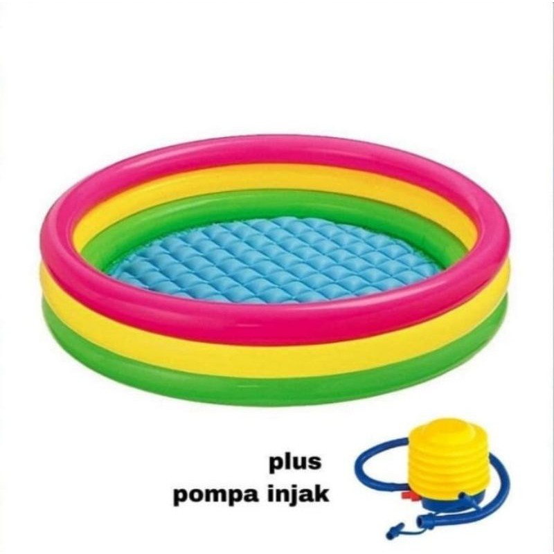 kolam renang INTEX/kolam karet INTEX/kolam renang INTEX 57412 (114cm) free pompa injak