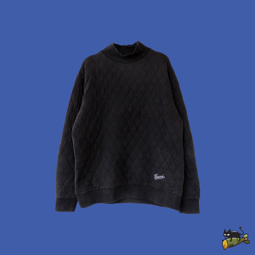 Gu**i Small Logo Quilted Sweatshirt