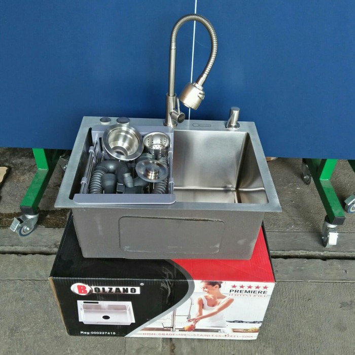 Bak Cuci Piring/Kitchen Sink Onan 5040 + Kran Flexible+Tempat Sabun - Cuci Piring ( Peralatan Dan