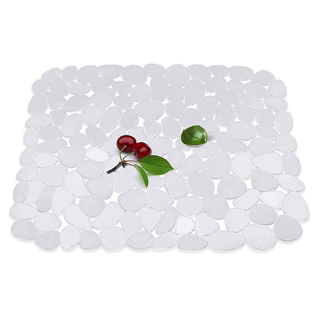 ELEGANT 30*40cm Drying Mat Durable Dinnerware Mat Sink Protector Pebble Shape Creative Large Draining Adjustable Soft Kitchen Accessory/Multicolor