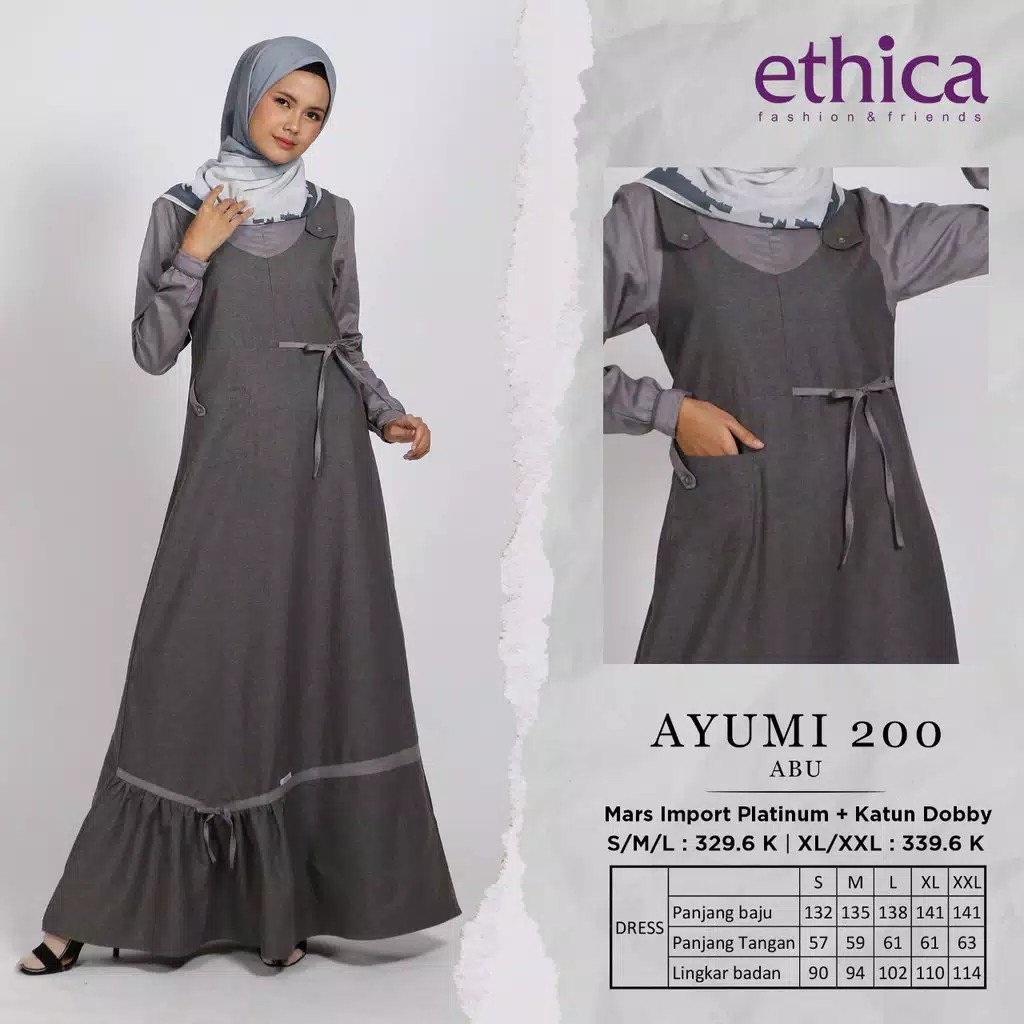 GAMIS TERBARU 2020 ETHICA AYUMI 200 ABU OLIVE