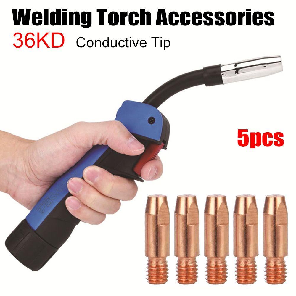 Populer 5pcs Welding Torch Conductive Tip Solder Perlengkapan MIG MAG Welder Welder Aksesori Contact Tip Holder