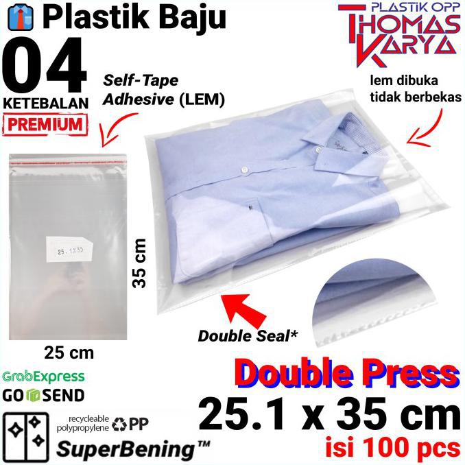 

Best Seller] Plastik Opp Lem Tebal 25.1X35 Cm Double Seal Packing Baju Kaos Garment