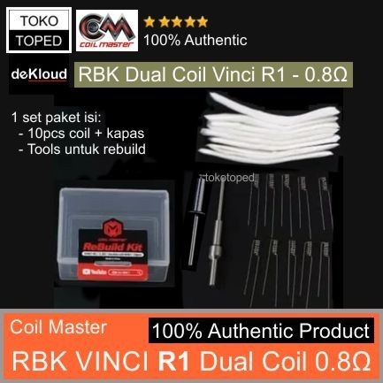 Authentic RBK Vinci PNP-R1 Dual Coil 0.8 ohm | rebuild drag argus 0,8