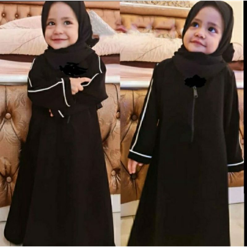 New Abaya Gamis kind Maxi Dress Arab Saudi Turki list pita klok lebar bawah
