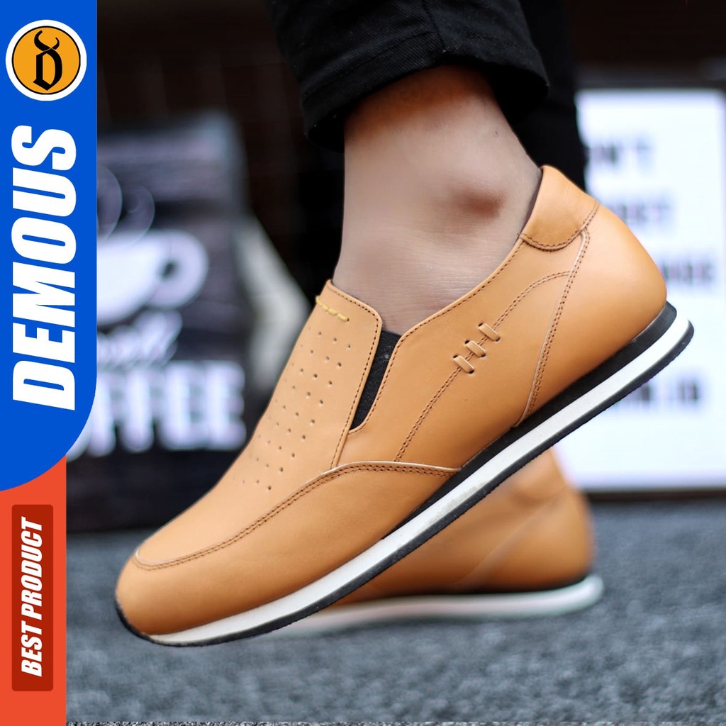 Sepatu Sneakers Pria Casual Kulit Asli DEMOUS KEFLA