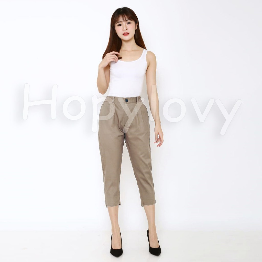 HOPYLOVY - Celana Wanita Londora Cutting Pants