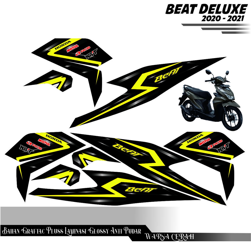 STRIPING VARIASI STICKER THAILOOK BIKE THAILAND HONDA BEAT 2020 2021 DELUXE VARIASI THAILAND MOTOR V
