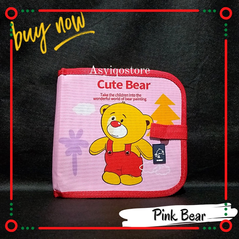 Mainan Edukasi Anak Perempuan Laki Laki Balita 4 Tahun Buku Menggambar Untuk Cewek Cowok FREE SPIDOL-Pink Bear