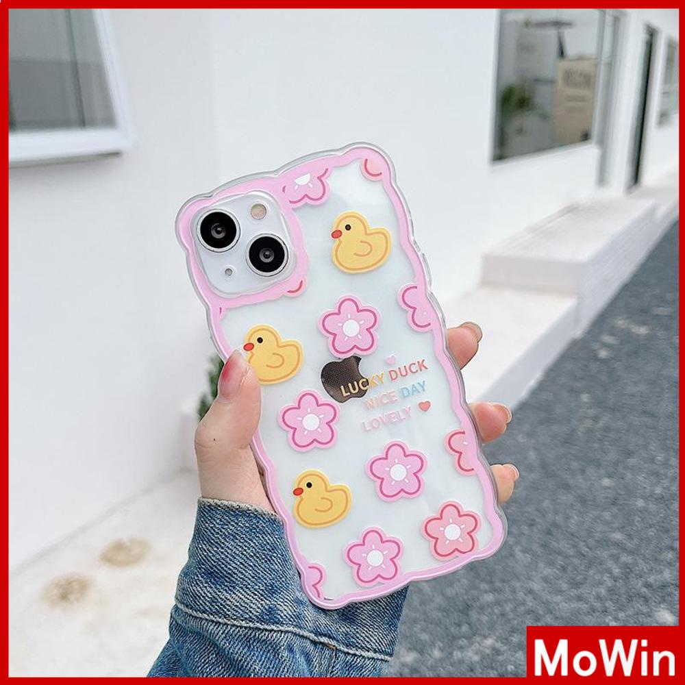 iPhone Case Silicone Soft Case Clear Case Wave Non-Slip Shock Resistant Camera Full Coverage Protection Flower Duck For iPhone 13 Pro Max iPhone 12 Pro Max iPhone 11 iPhone 7 Plus